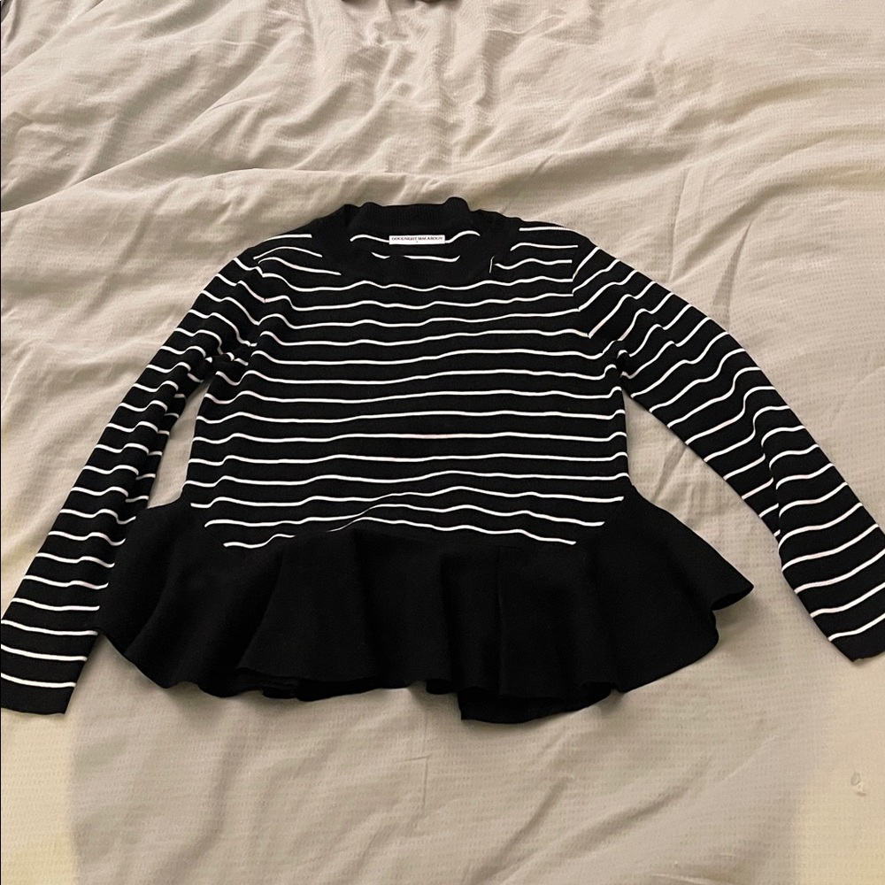 Goodnight Macaroon Black and White Striped Sweater